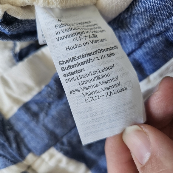 Madewell Blue and White Wide-Leg Striped Pants S small - Picture 7 of 7